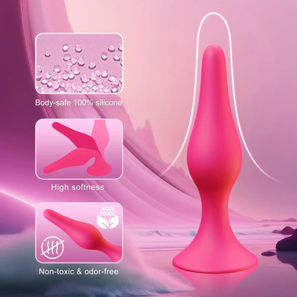 4 Sizes Silicone Dildo Sucker Anal Butt Plug Unisex Wearable Stopper Adults Sex Toys for Men Women Prostate Trainer Massager