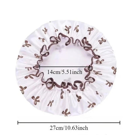 1pc Double Layer Shower Caps, Elastic Shower Caps, Waterproof Bath Caps Reusable Shower Caps Hair Hat For Women Ladies Spa Salon