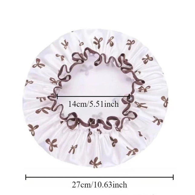 1pc Double Layer Shower Caps, Elastic Shower Caps, Waterproof Bath Caps Reusable Shower Caps Hair Hat For Women Ladies Spa Salon