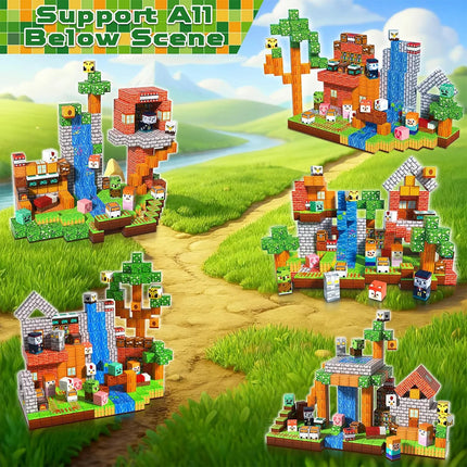 Magnetic Building Block Bricks Toy Stacking World STEM Mine Architectural Set Model DIY Educational Kids Gifts for Boy Girls