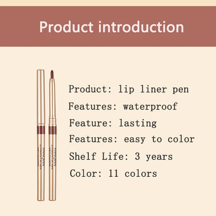 Automatic Rotary Lip Liner Easy Makeup Colour Lipstick Pencil Waterproof Long-lasting Matte Lipsticks Portable Girls Cosmetics