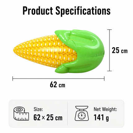 Large Inflatable Corn Toy Thickened PVC Pool Float Foldable Blow Up Water Play Decor for Kids Backyard Lawn Beach Hawaiian