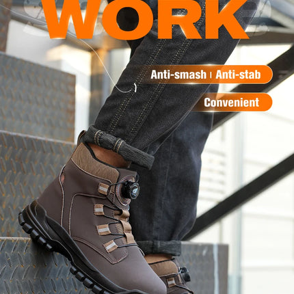 Waterproof Safety Boots Men Indestructible Steel Toe Work Boots Anti-smash Stab-resistant Safety Shoes Biker Botas Para Hombre