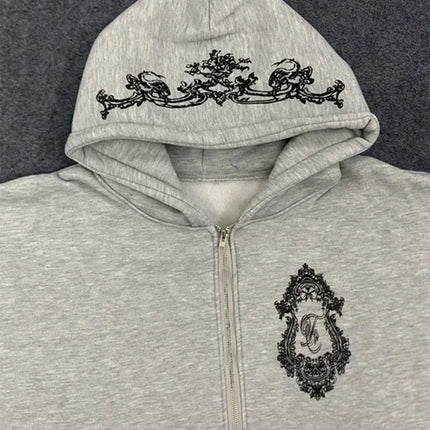 Autumn and winter new men's and women's zipper hooded sweatshirt can be worn externally Y2K simple daily versatile style
