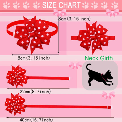 50pcs  Dog Bowtie Dot Solid Bow Tie Collar For Small Dogs  For Dog DIY Bowties Necktie Pet Grooming Accessories For Small Dogs