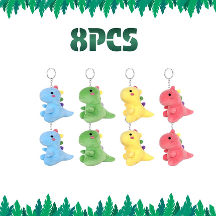 8-24Pcs Dinosaur Plush Doll Bulk Dinosaurs Stuffed Animal Keychain Dino Plushie Toys Birthday Party Favors