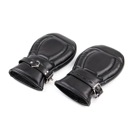 Adult Games Puppy Sex Handcuffs Mittens Leather Gloves Dog Paw Padded Fist Mitts Palm Padded BDSM Bondage Sex Toys For Couples