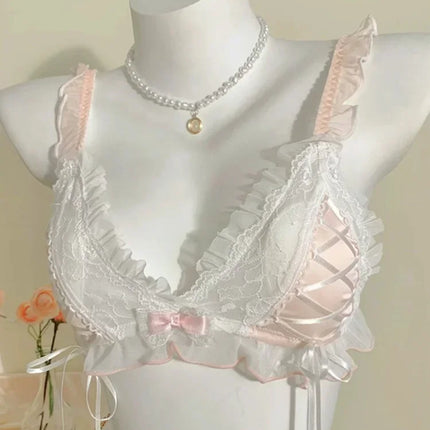 Lolita Girls Thin Cute Lace Small Bra Women Triangle Cup Bra Sexy  Underwear Women Set  Sexy Lingerie