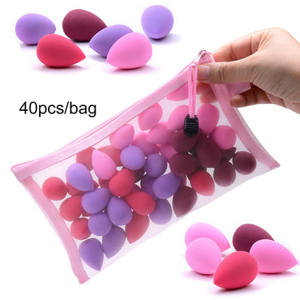 40Pcs Mini Makeup Sponge Beauty Eggs With Cosmetic Bag Face Make up Tools Set In Organizer Bulk Wholesale Micro Beauty Tools Kit