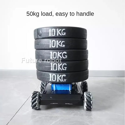 50Kg Load RC Tank Heavy Duty Mecanum Wheel Omnidirectional Robot 12V/24V Motor Metal Chassis for Research Programmable Robot