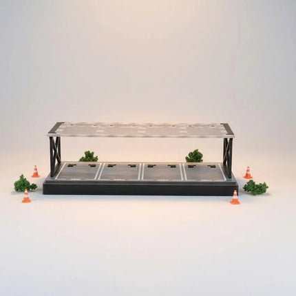 1:64 Parking Lot Display Easy to Assemble Double Layer Car Display Rack Miniature Car Garage Shelf Dust-Proof Lightweight