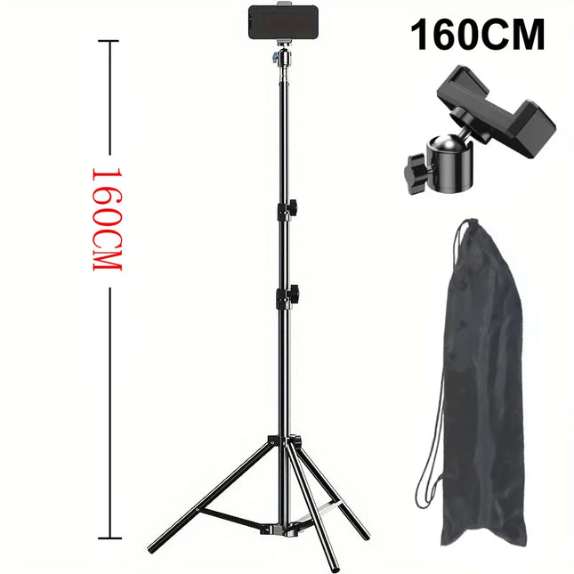 160cm Live Broadcast Photo Tripod Stand Camera Anchor Video Selfie Light Stand Metal Mobile Phone Holder
