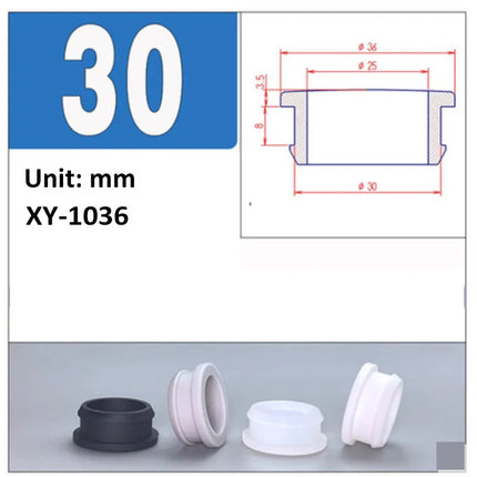 Black Silicone Rubber Snap-on Grommet Hole Plugs End Caps Bung Wire Cable Protect Bush 4.5mm-30mm