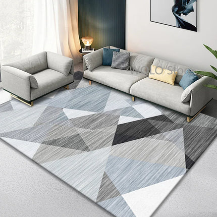 Nordic Marble Geometry Carpets for Living Room Light Luxury Large Area Home Decor Rugs Bedroom Non-slip Soft Floor Mats Washable