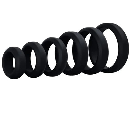 6 Pcs Male Penis Rings Cock Rings Sleeve Delay Ejaculation Silicone Beaded Time Lasting Erection Sex Toys For Men Adult Games