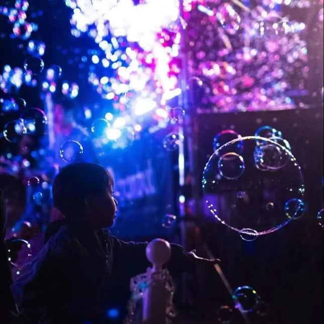 550W 6 LED 7-Color Lights Smoke Bubble Machine Remote Control Professional Special Effect Stage Equipment for DJ Party Setting