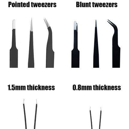 Antistatic Stainless Steel Tweezers 6 PCS Precision Maintenance Industrial Repair Curved Tool Home Work Model Making Hand Tools