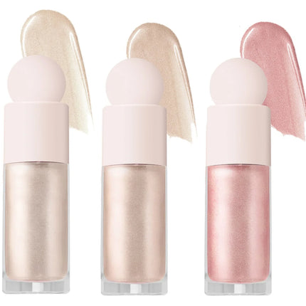 3 Colors Shimmer Liquid Highlighter Long-lasting Face Body Brightening Liquid Glitter Music Festival Party Makeup Accessories