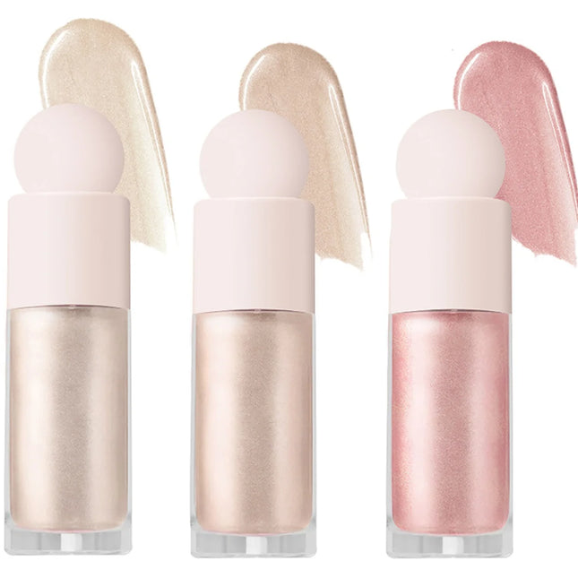 3 Colors Shimmer Liquid Highlighter Long-lasting Face Body Brightening Liquid Glitter Music Festival Party Makeup Accessories
