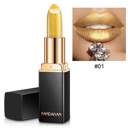 HANDAIYAN Temperature Changing Lipstick Nine Color Lipstick Mermaid Ji Shiny Metal Pearl Gilt Color Changing Lipstick