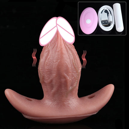 SXXY Wiress Control Vibrator Realistic Silicone Soft Dildo With Mouth Gag Belt Lifelike Textured Mouth Gag Sex Toy For 18+