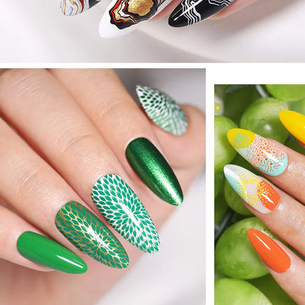 BORN PRETTY 10m Stamping Nail Polish White Black Gold Red Colorful Nail Art Printing Varnish DIY for Nail Plate Design Varnish