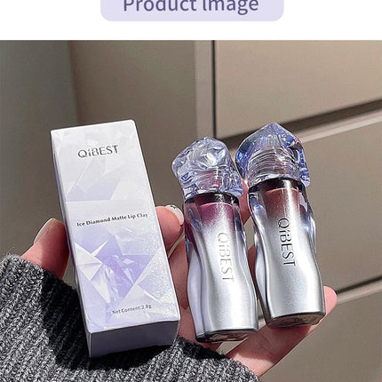 QIBEST Matte Velvet Liquid Lipstick Natural Long-Lasting Highly Pigmented Lip Mud Portable Finish Universal Lip Gloss Makeup