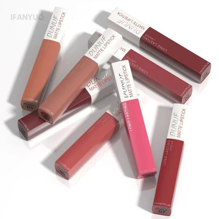 Matte Lipstick Non Stick Cup Red Nude Waterproof Long Lasting Liquid Lip Gloss Velvet Finish Resistant To Fading Lip Tint Makeup