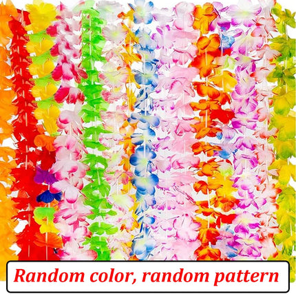 1-120Pcs Hawaiian Leis Luau  Flower Wreath Necklace Artificial Flower Garland Summer Tropical Wedding Birthday Party Decorations