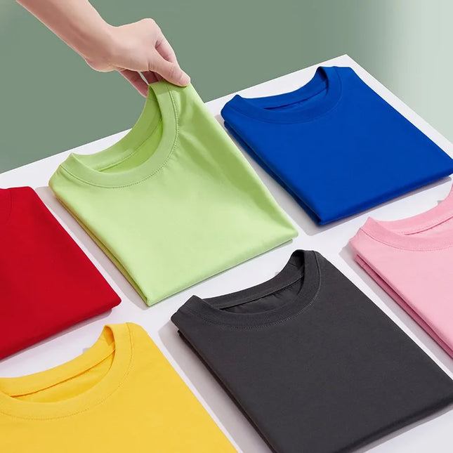 1pcs Summer Pure Cotton Boys Girl Solid Color Tees Fashion Top Childrens Short Sleeve Clothes T-shirts Child Loose Casual Tshirt