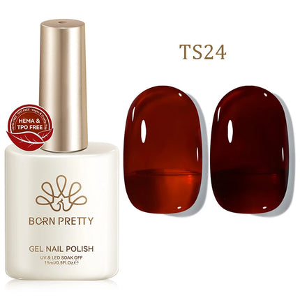 BORN PRETTY 15ml Jelly Gel Polish Milky White Nude Glitter Soak Off LED UV Gel Semi Permanent Nail Art Manicure Gel Varnish