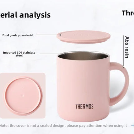 THERMOS Mug 450ml Handle Mug, Keep Cold & Keep Hot Stainless Steel Thermos, Leakproof Coffee Mug & Milk Cup for Office,BPA Free