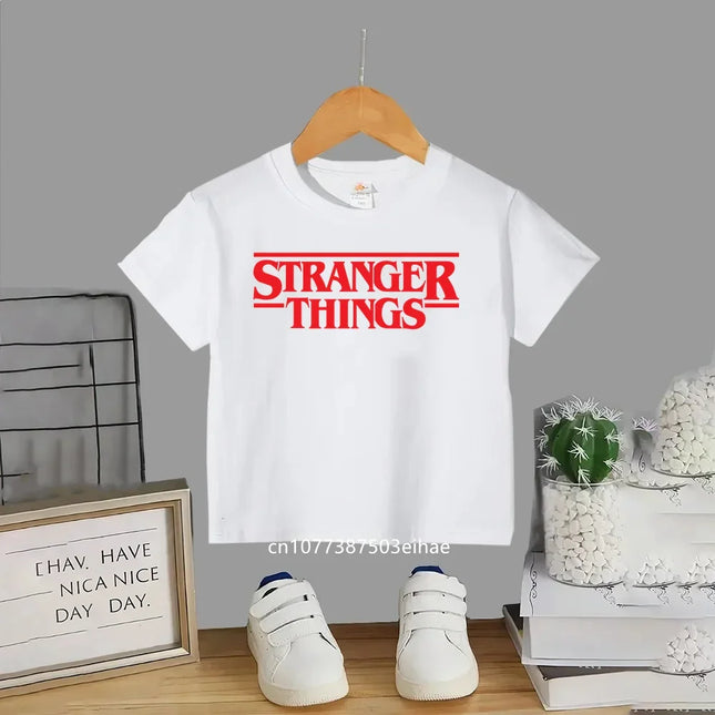 Trendsetting Stranger Things Prints for Summer Cheap Yet Chic O-neck Tees for Boys and Girls Soft Fashionable for Kids