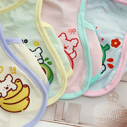 Dog Summer Cooling Outing Vest Pet Ice Silk Cool Clothes Cartoon Fruit Animal Printed Clothing XS-6XL
