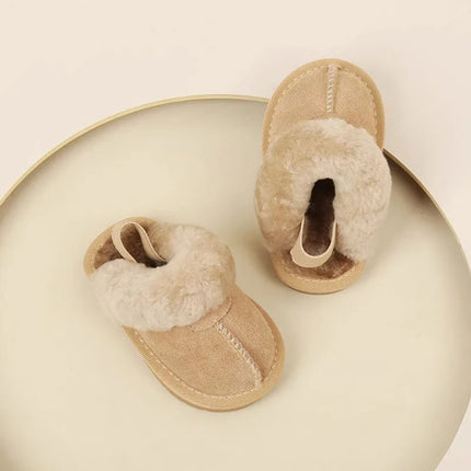 Autumn and Winter Popular Walking Shoes Baby Shoes 0-1 Year Old Warm Shoes Cotton Shoes Casual Soft Soled and Plush Baby Shoes