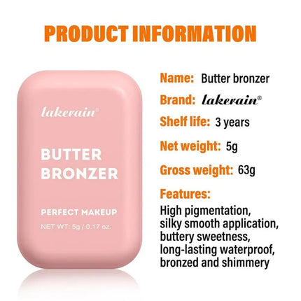 Butter Bronze Contouring Cream Shading Palette Silky Shimmer Powder Waterproof Monochrome Nude Matte Korean Face Cosmetics