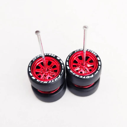 1/64 Mini Car Wheels 11mm Tires Tyres 1:64 Model Cars Rims Mirror Disc Claw Shape For Hot Wheel/Matchbox/Domeka