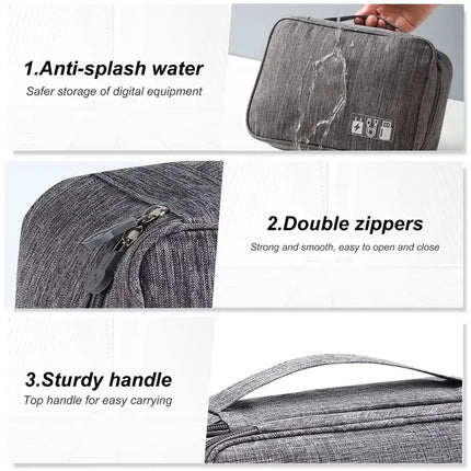 Travel Cable Storage Bag Organizer / Sac Rangement Câbles Voyage