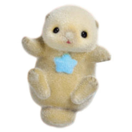 Yell Original Let's Hold Hands Baby Sea Otter Flocked Figure Capsule Toy 4cm Cute Marine Animal Gashapon Blind Box Ornament Gift