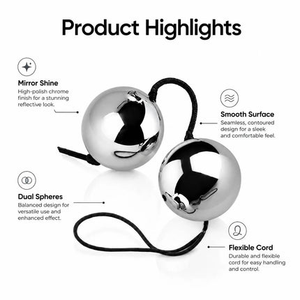 Metal Kegel Balls for Women, Weighted Stainless Steel Vaginal Exerciser with Silicone Retrieval Cord Adult Pelvic Floor Trainer