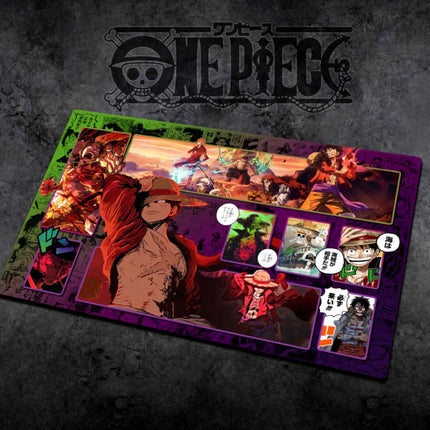 60*35cm Anime One Piece OPCG GAME Card PlayMat Comic Series New Four Emperors Teach Shankusu Buggy Luffy Chopper Collection Toys