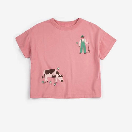 2026 New Spring Summer Children's Costumes Cartoon T Shirts Top Korean Baby Boys Girls Cotton Short Sleeve Shirt Top Clothings