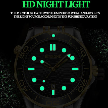 BINBOND Top Brand Casual Fashion Ultra-thin Seahorse Series Quartz Men's Watches 30M Waterproof Luminous Sports Men's Watches