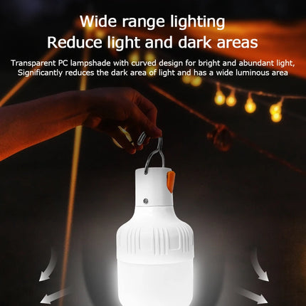 Outdoor USB Rechargeable LED Lamp Bulbs High Brightness Emergency Light Hook Up Camping Fishing Portable Lantern Night Lights