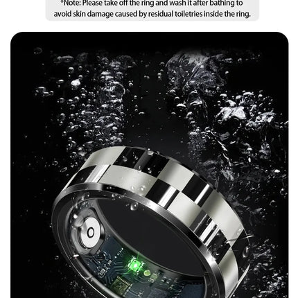 Smart Ring Luxury Fashion Finger Ring Men 5ATM Waterproof Support Swimming Health Tracker Heart Rate Blood Oxygen Monitoring New