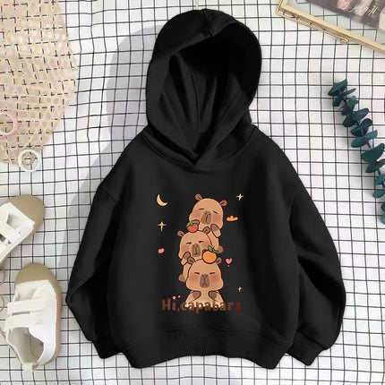 Autumn Winter Capibara Cute Printed Children's Hoodies Casual Fashion Kid Sweatshirt Girl Boy Clothing Warm Long Sleeve Pullover