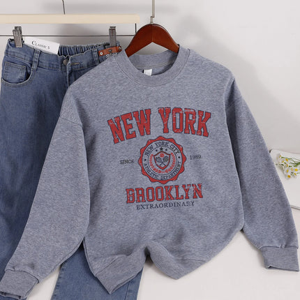 Casual Women Sweatshirts Chicago USA Letter Prints Pullover Fashion Crewneck Oversize Hoodie Fleece Warm Female Autumn Clothes