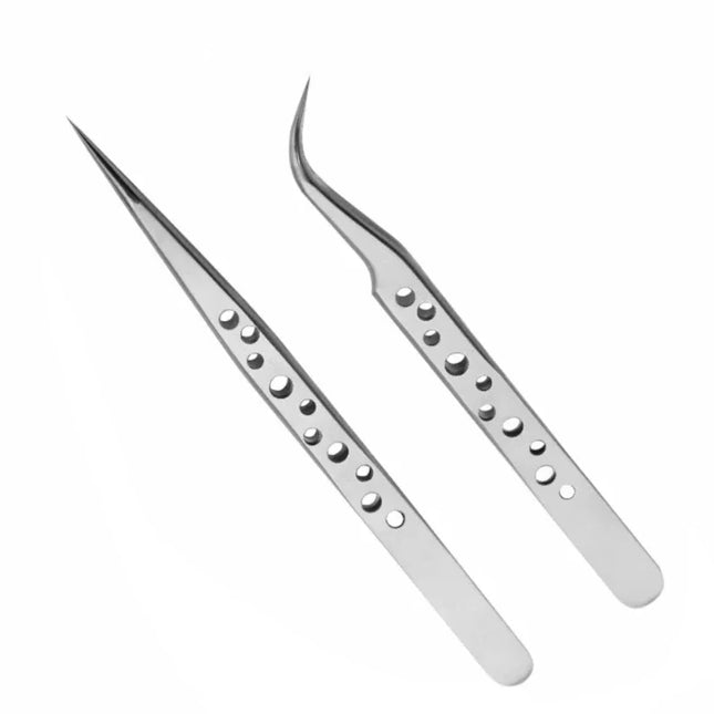 Industrial Tweezers Precision Anti-static Magnetic Soldering Stainless Steel Curved Tip Tweezers CPU IC Repair Clips Hand Tool