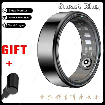 2026 Smart Ring Blood Pressure Heart Rate Sleep Monitoring Smart Ring IP68 & 5ATM Waterproof Multi-sport Mode Smartring Man Wome