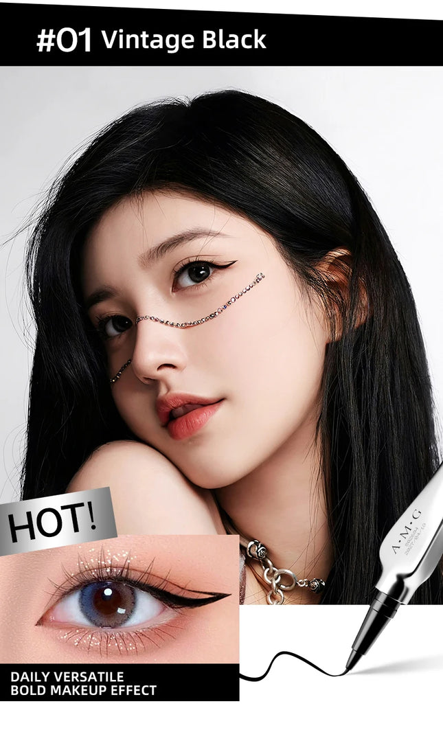 A.M.G Smooth Quick-Drying Eyeliner Pen Waterproof, Smudge-Proof, Long-Lasting, Colorful Eyeliner Pen